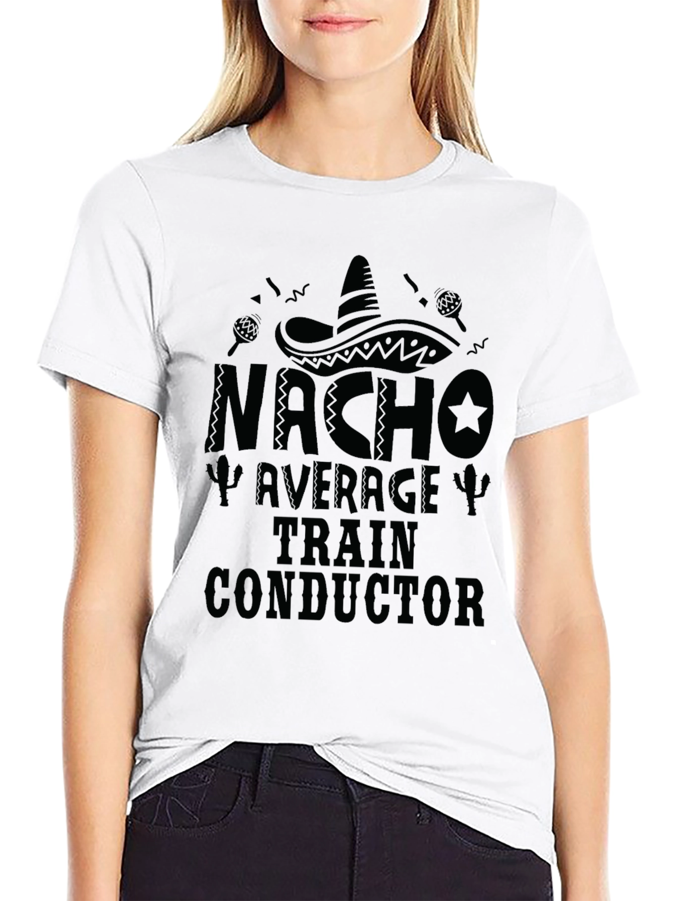 Nacho Average Train Conductor Graphic Tee