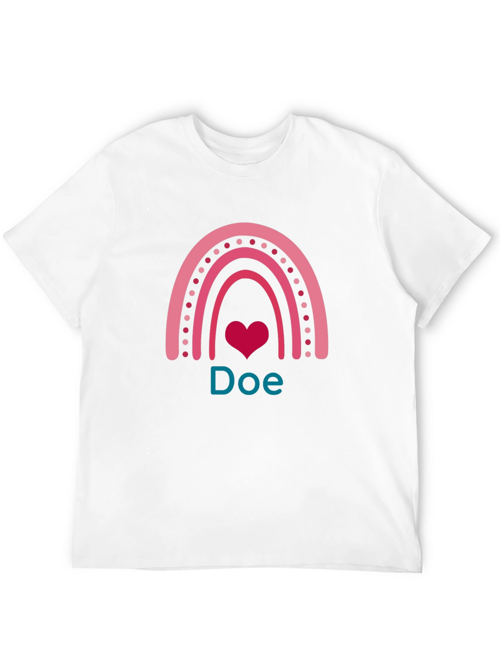 Rainbow Heart Custom T-Shirt - Doe