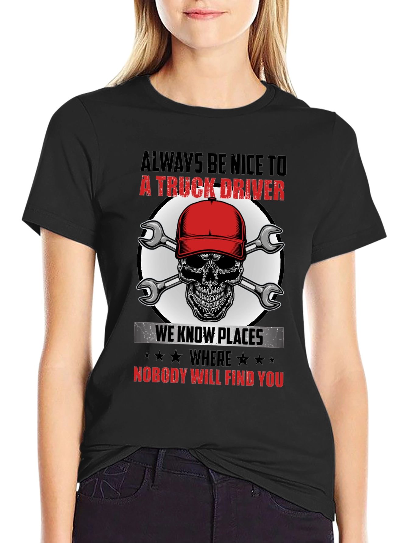 Truck Driver Skull Graphic Tee - Always Be Nice