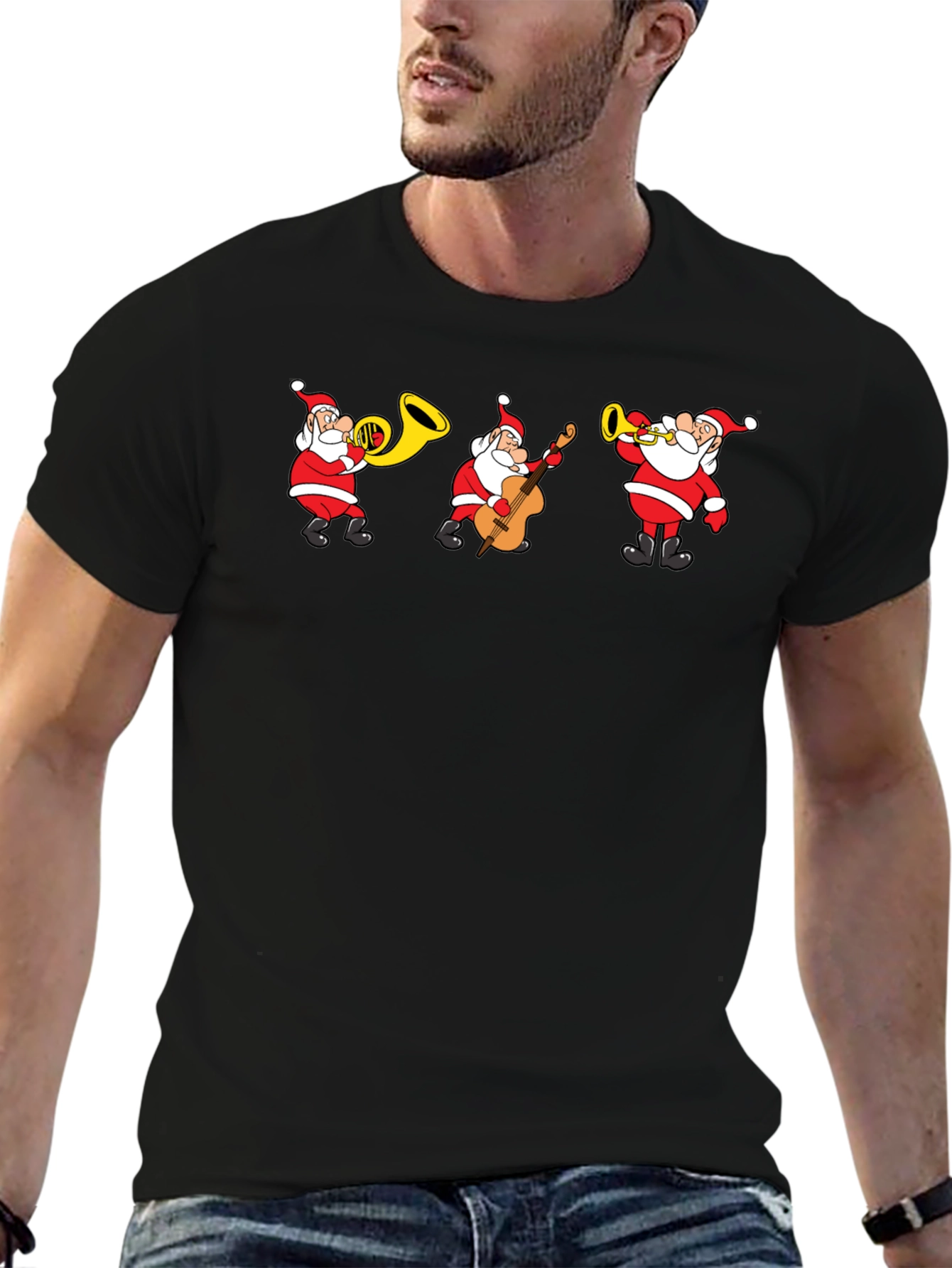 Santa Band Graphic Tee - Holiday Cheer