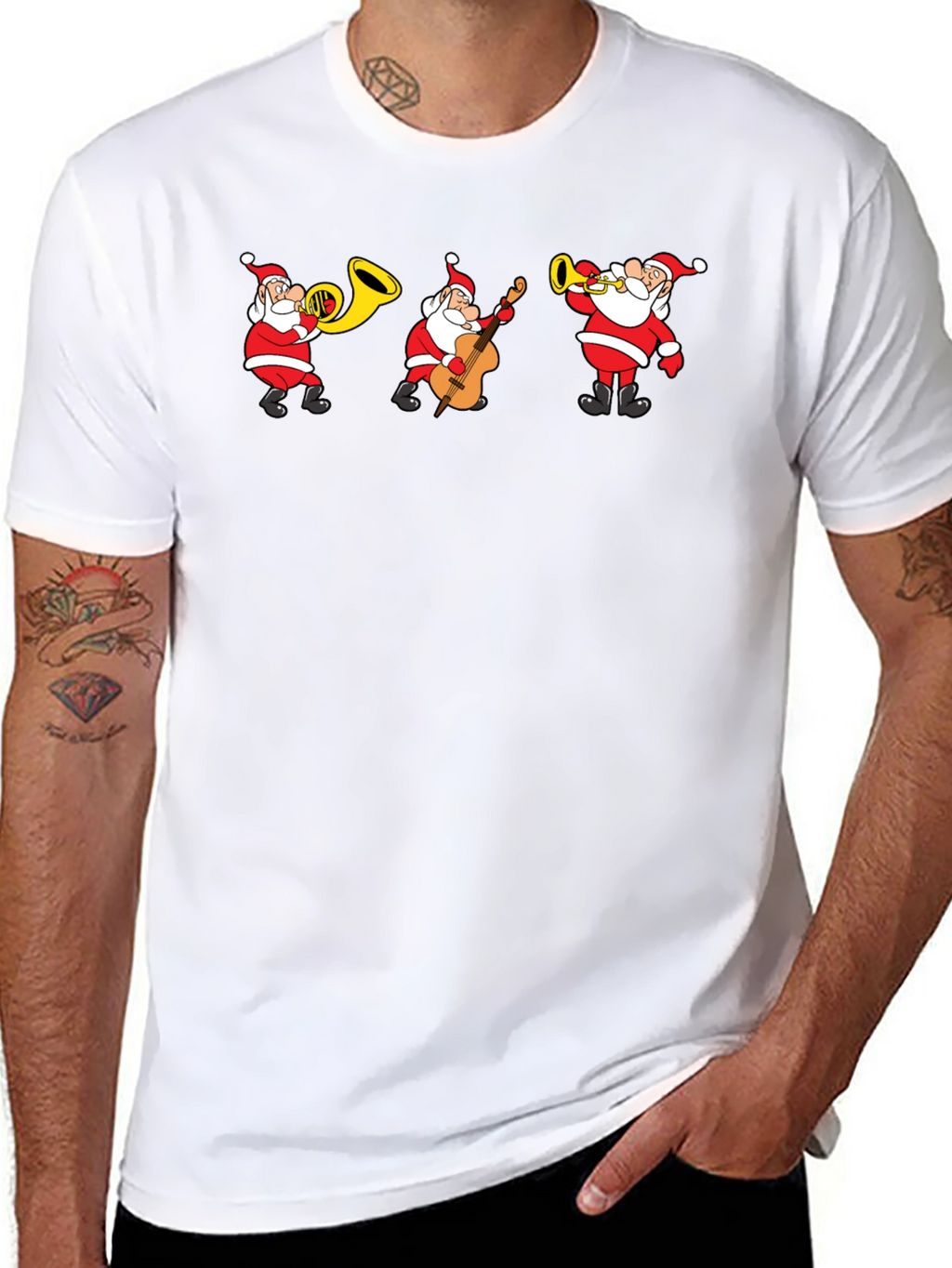 Santa Band Graphic Tee - Holiday Cheer