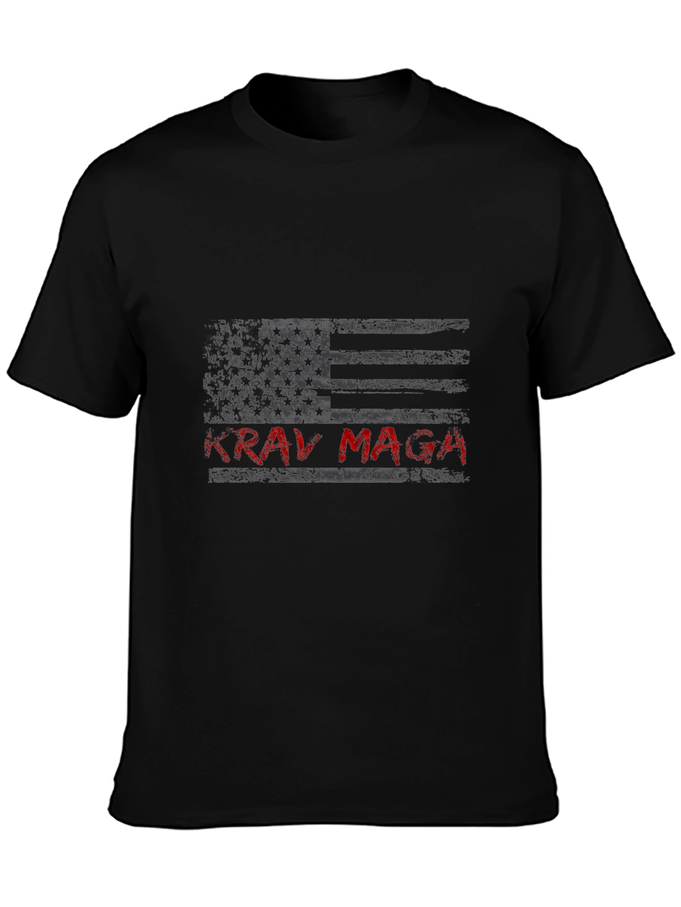 Krav Maga American Flag Graphic T-Shirt - Black