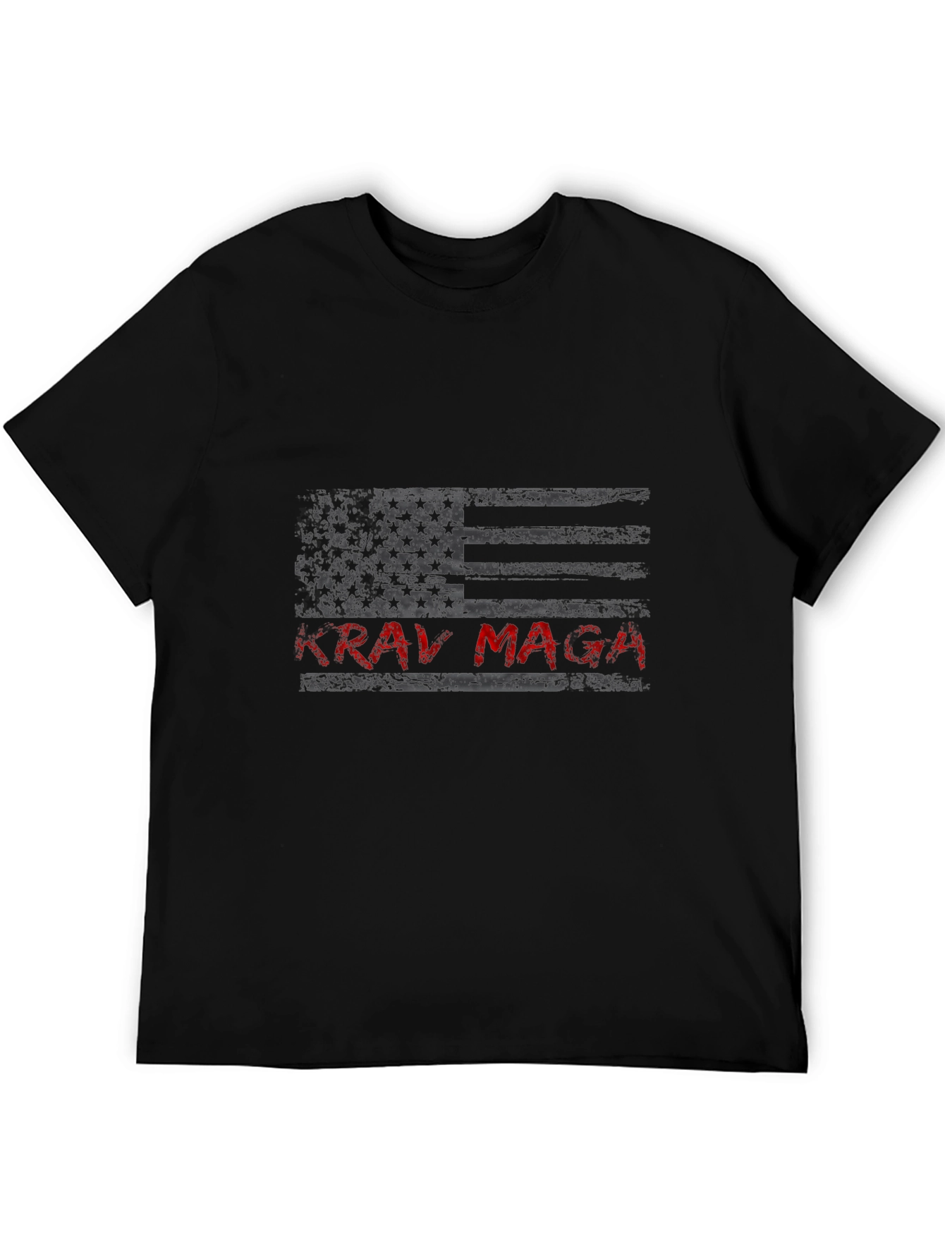 Krav Maga American Flag Graphic T-Shirt - Black