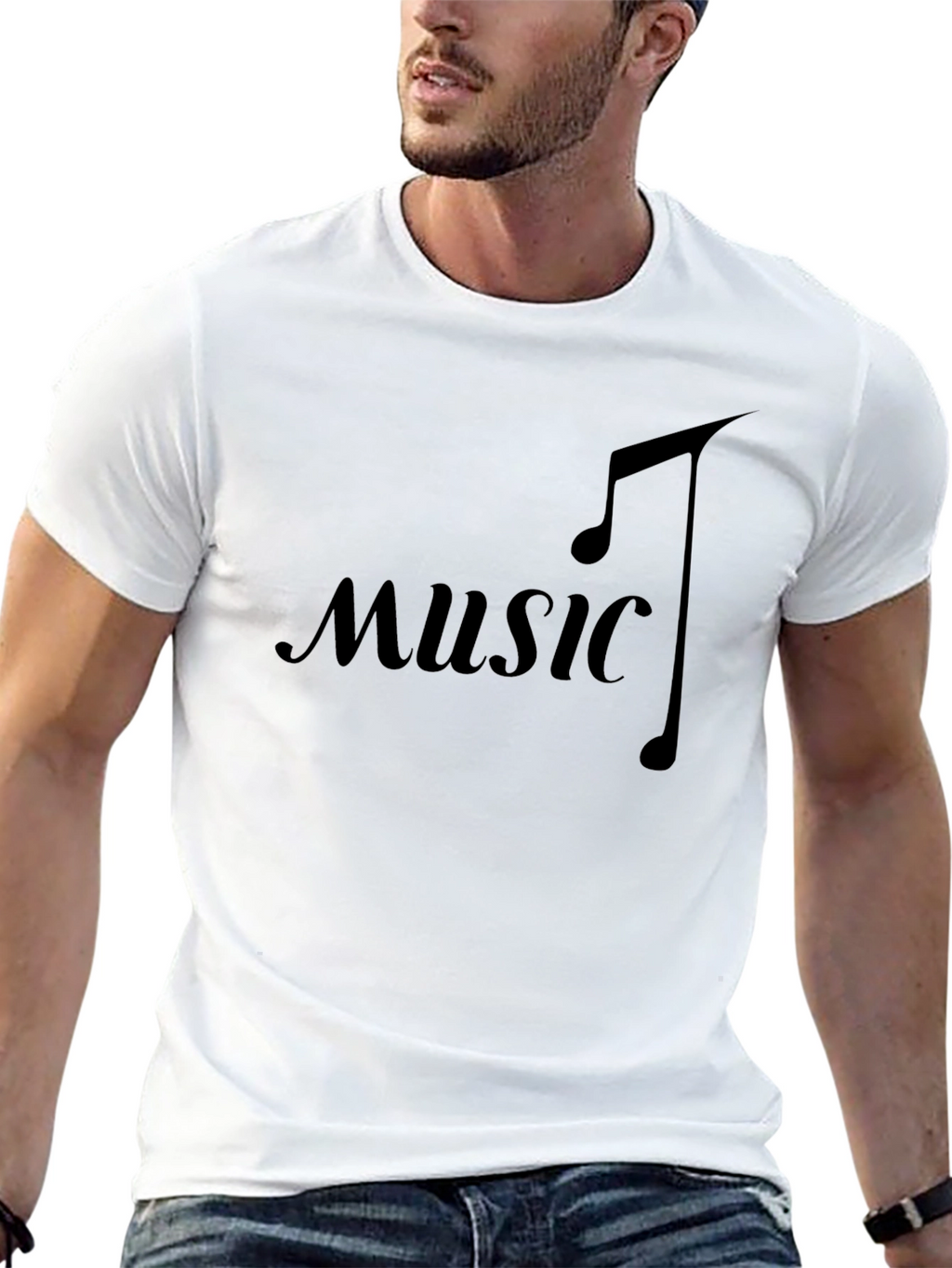 Music Note Black T-Shirt