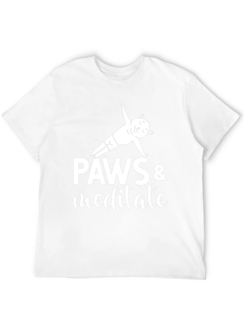 Paws & Meditate Yoga Cat Graphic T-Shirt