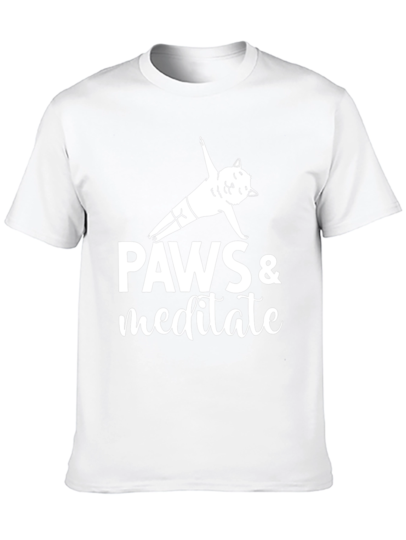 Paws & Meditate Yoga Cat Graphic T-Shirt