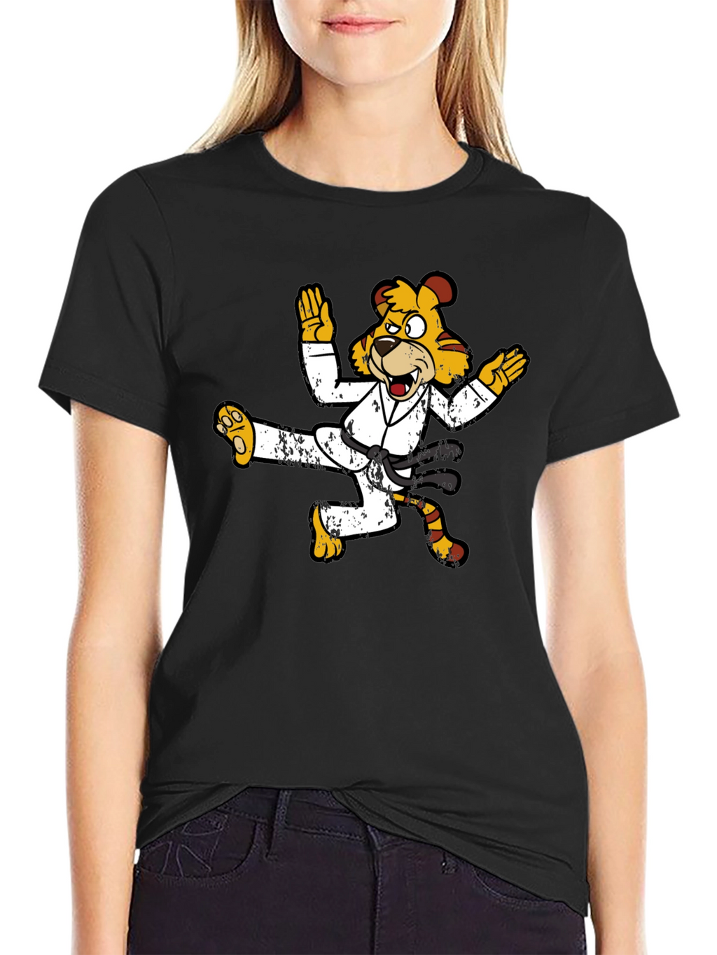 Karate Tiger Graphic T-Shirt Black
