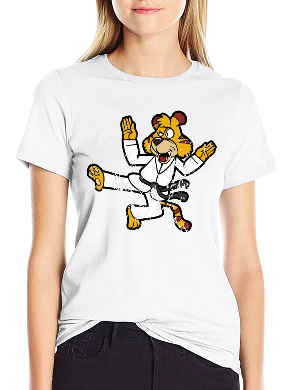 Karate Tiger Graphic T-Shirt Black