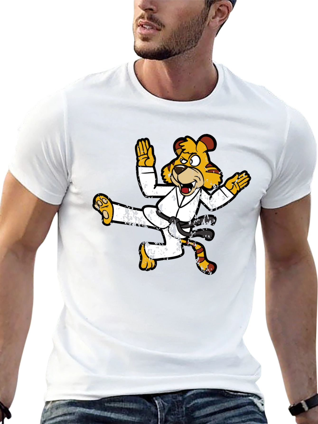 Karate Tiger Graphic T-Shirt Black