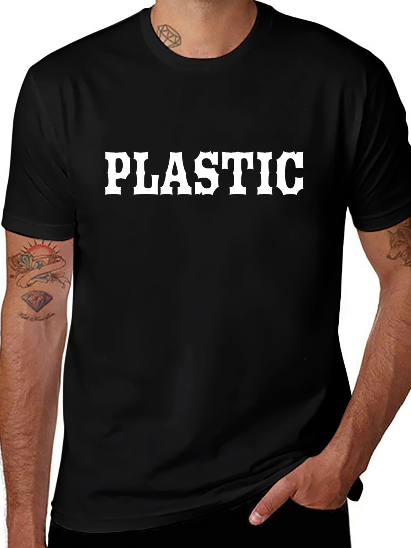 Plastic Graphic Tee - Bold Statement T-Shirt