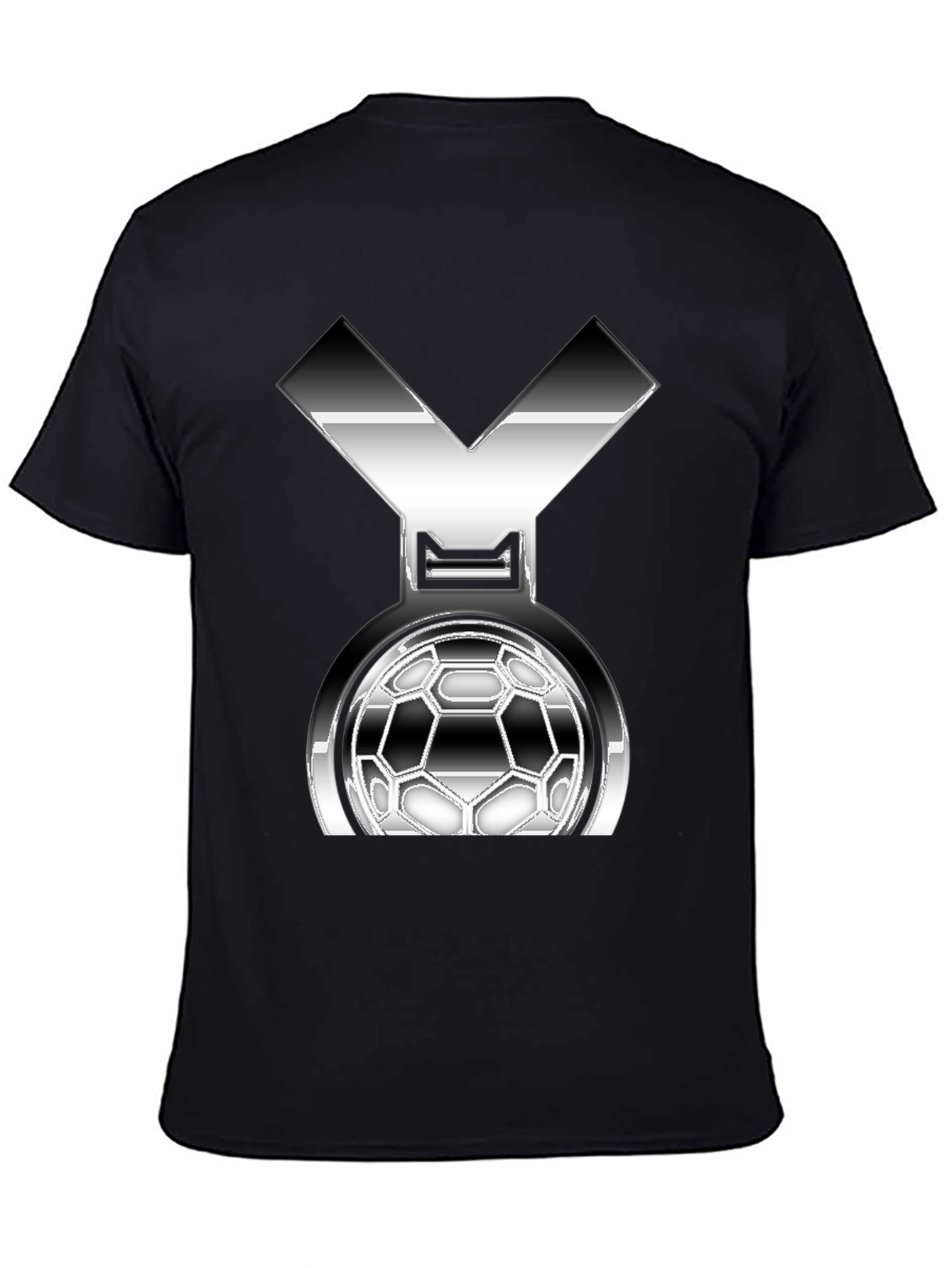 Metallic Soccer Medal Graphic T-Shirt