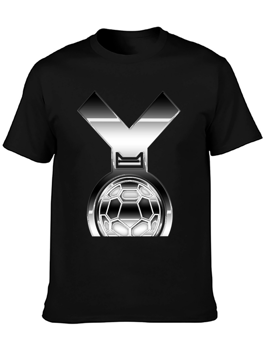 Metallic Soccer Medal Graphic T-Shirt