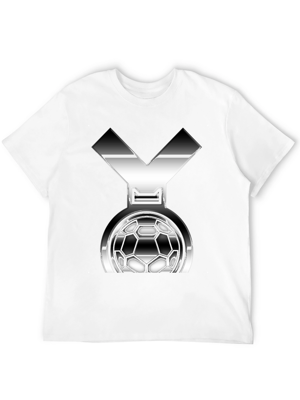 Metallic Soccer Medal Graphic T-Shirt