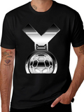 Metallic Soccer Medal Graphic T-Shirt