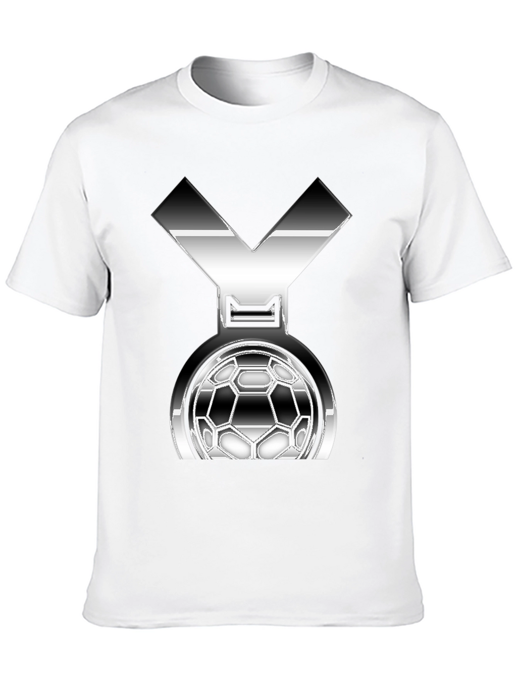 Metallic Soccer Medal Graphic T-Shirt