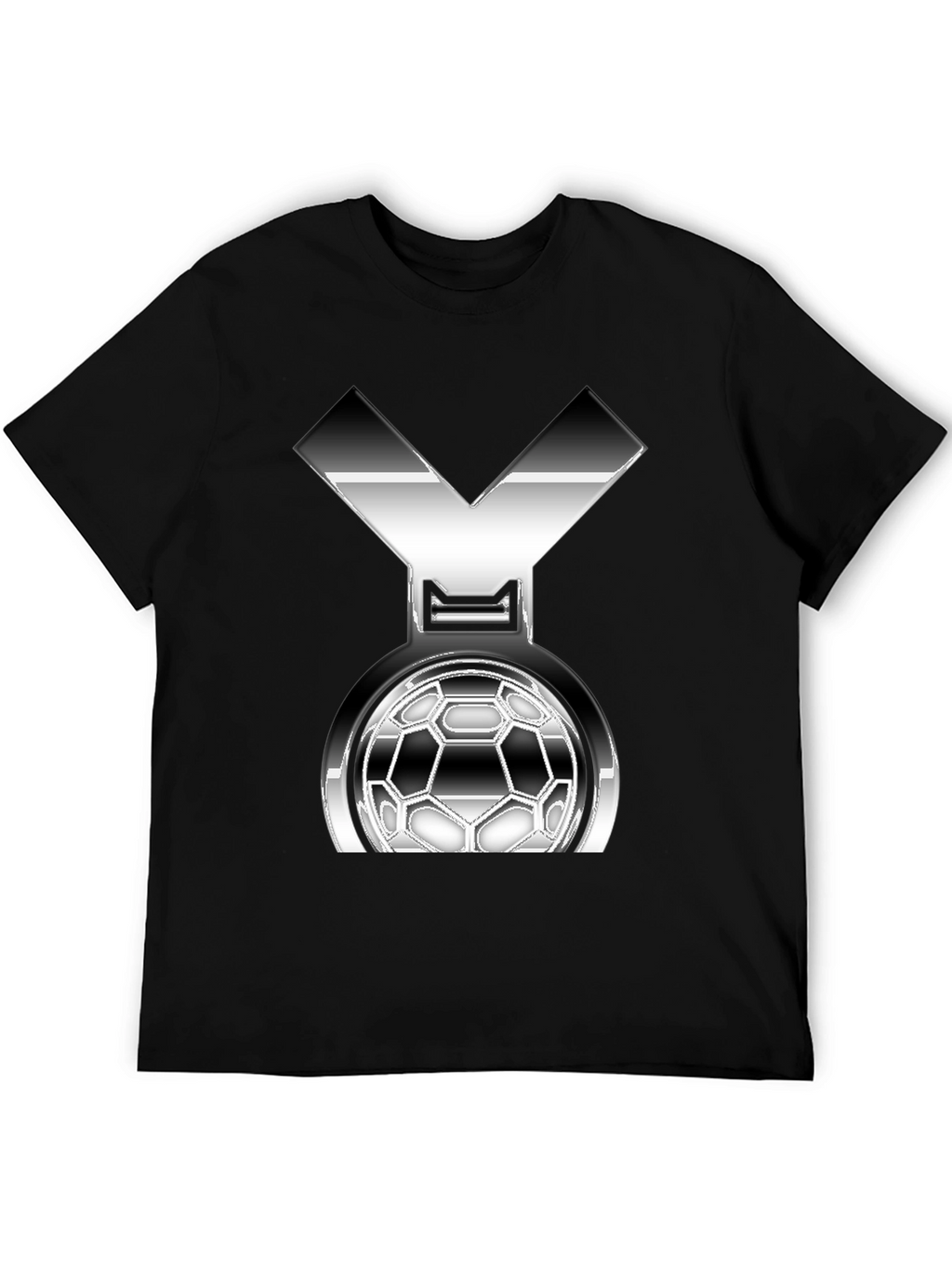 Metallic Soccer Medal Graphic T-Shirt