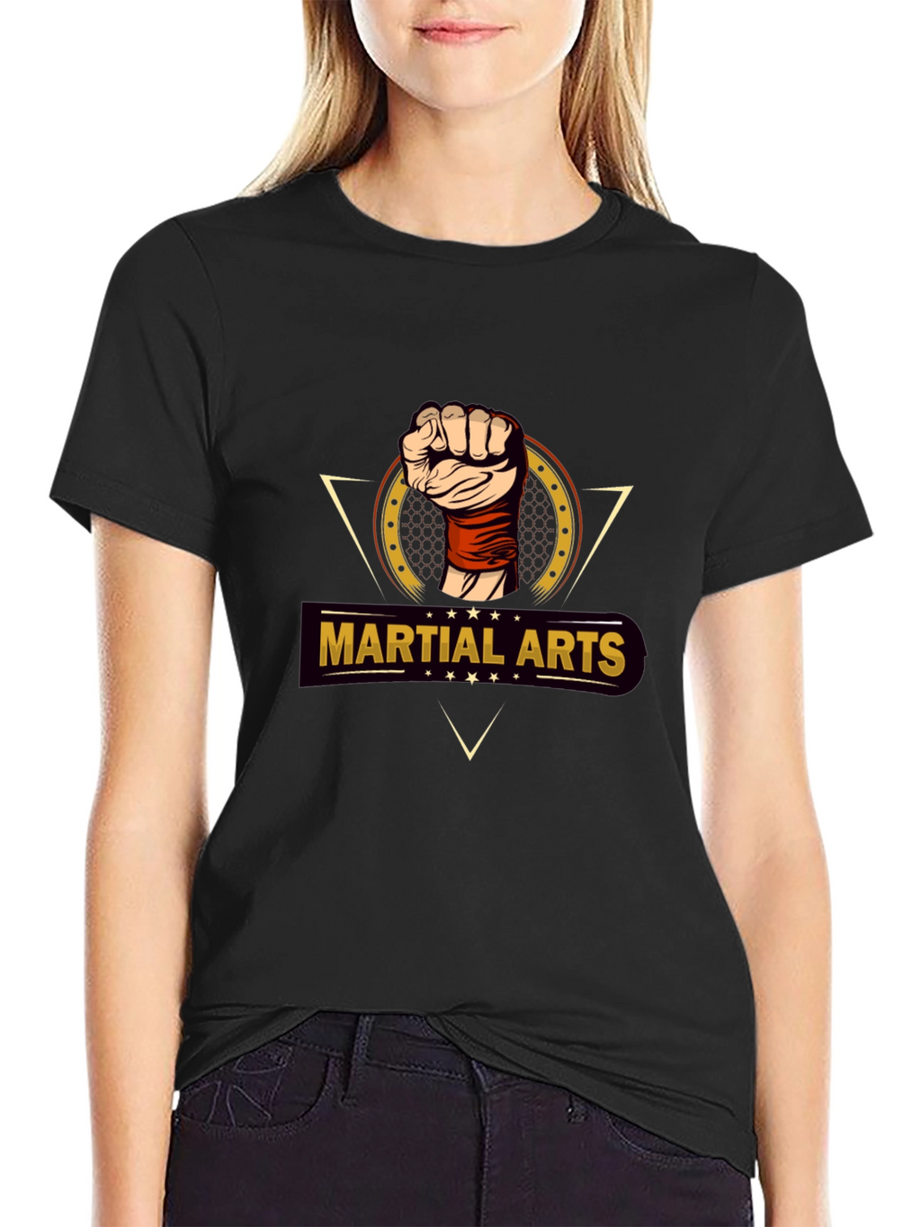 Martial Arts Fist Graphic T-Shirt - Black