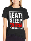 Eat Sleep Play Cricket Repeat T-Shirt