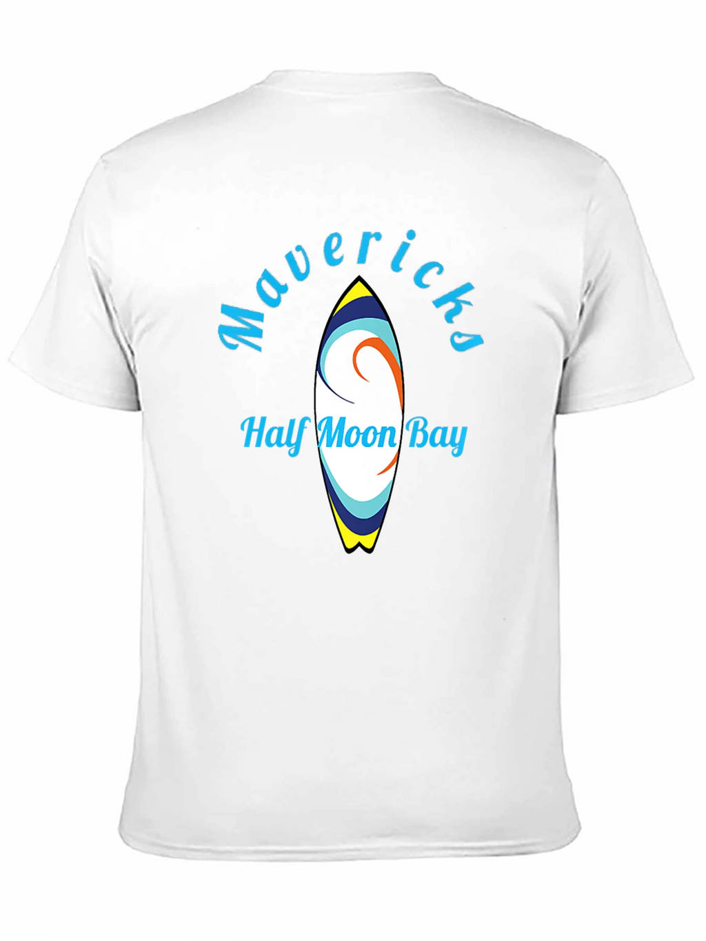 Mavericks Half Moon Bay Surfboard Black T-Shirt