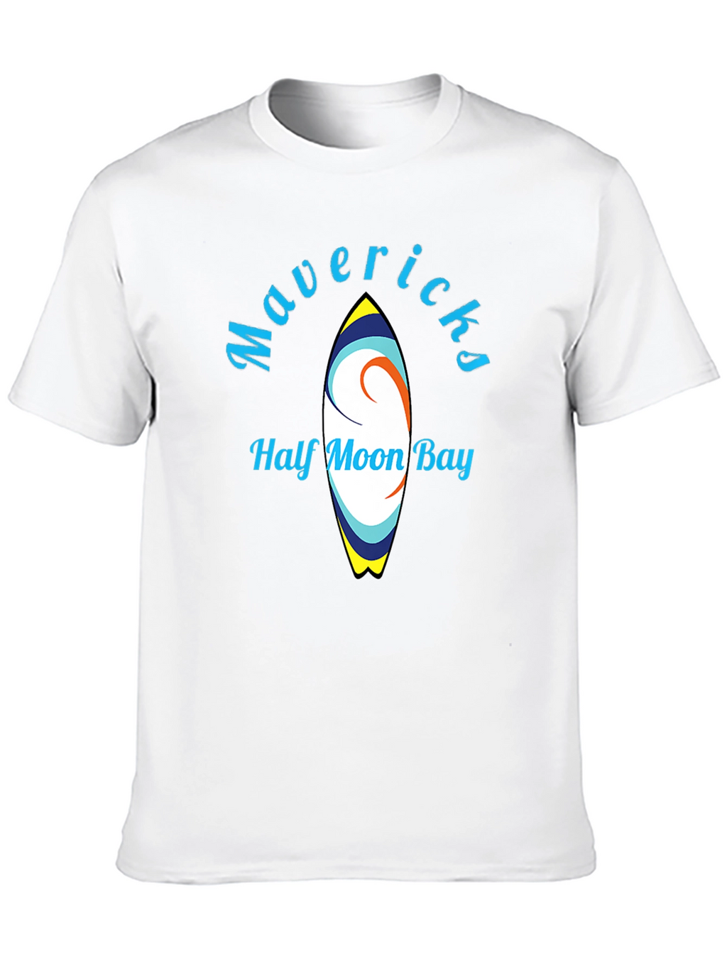 Mavericks Half Moon Bay Surfboard Black T-Shirt