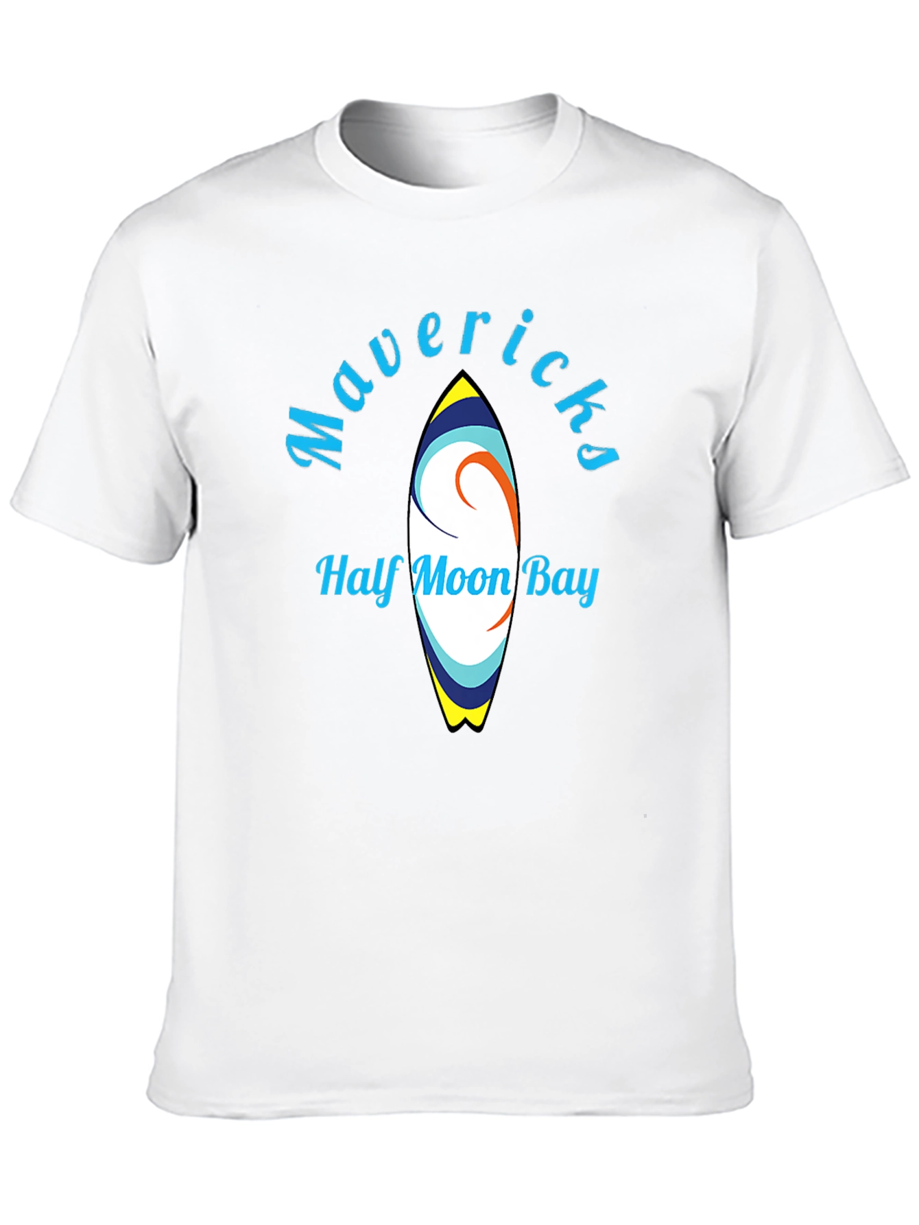 Mavericks Half Moon Bay Surfboard Black T-Shirt