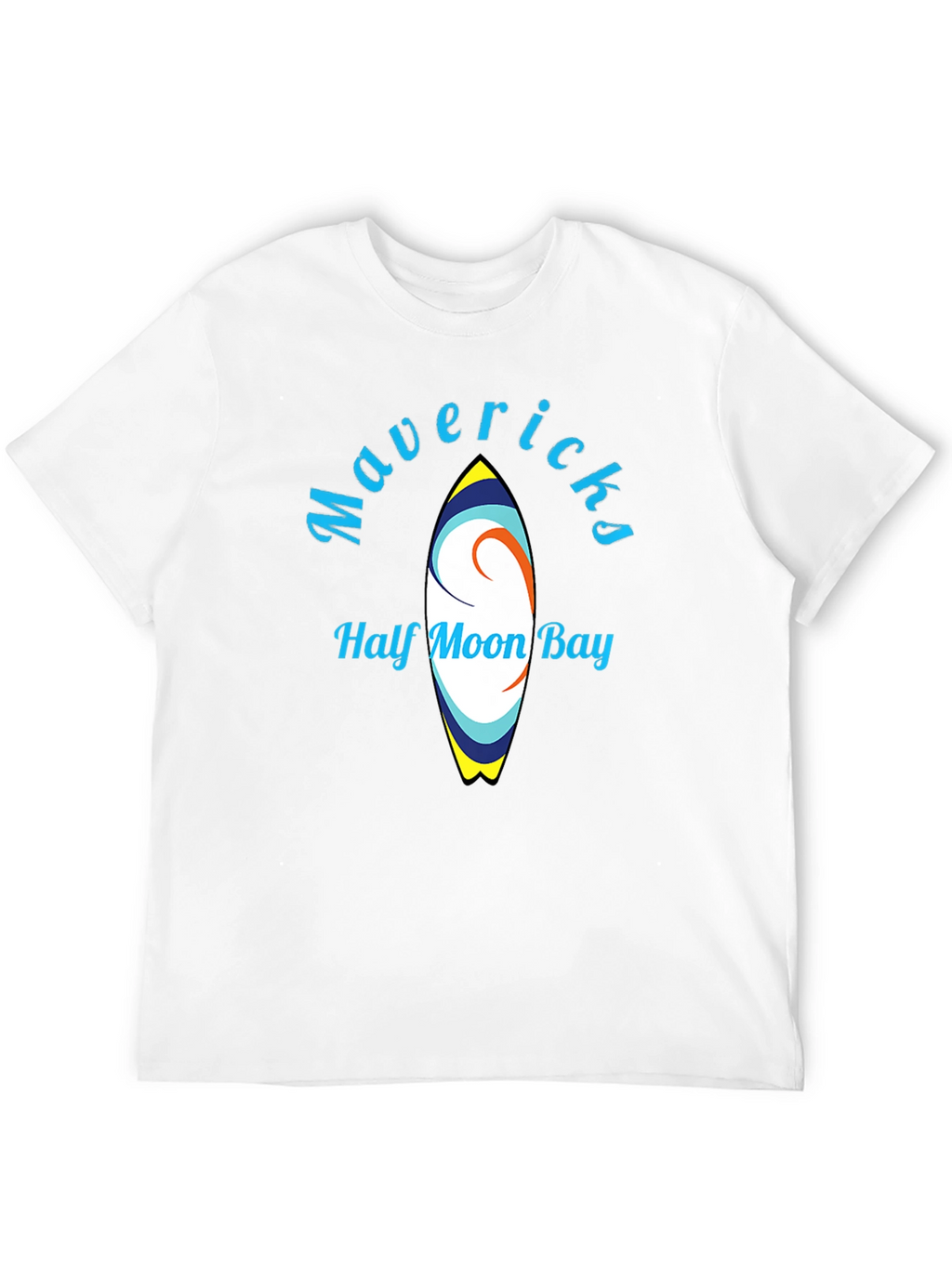 Mavericks Half Moon Bay Surfboard Black T-Shirt