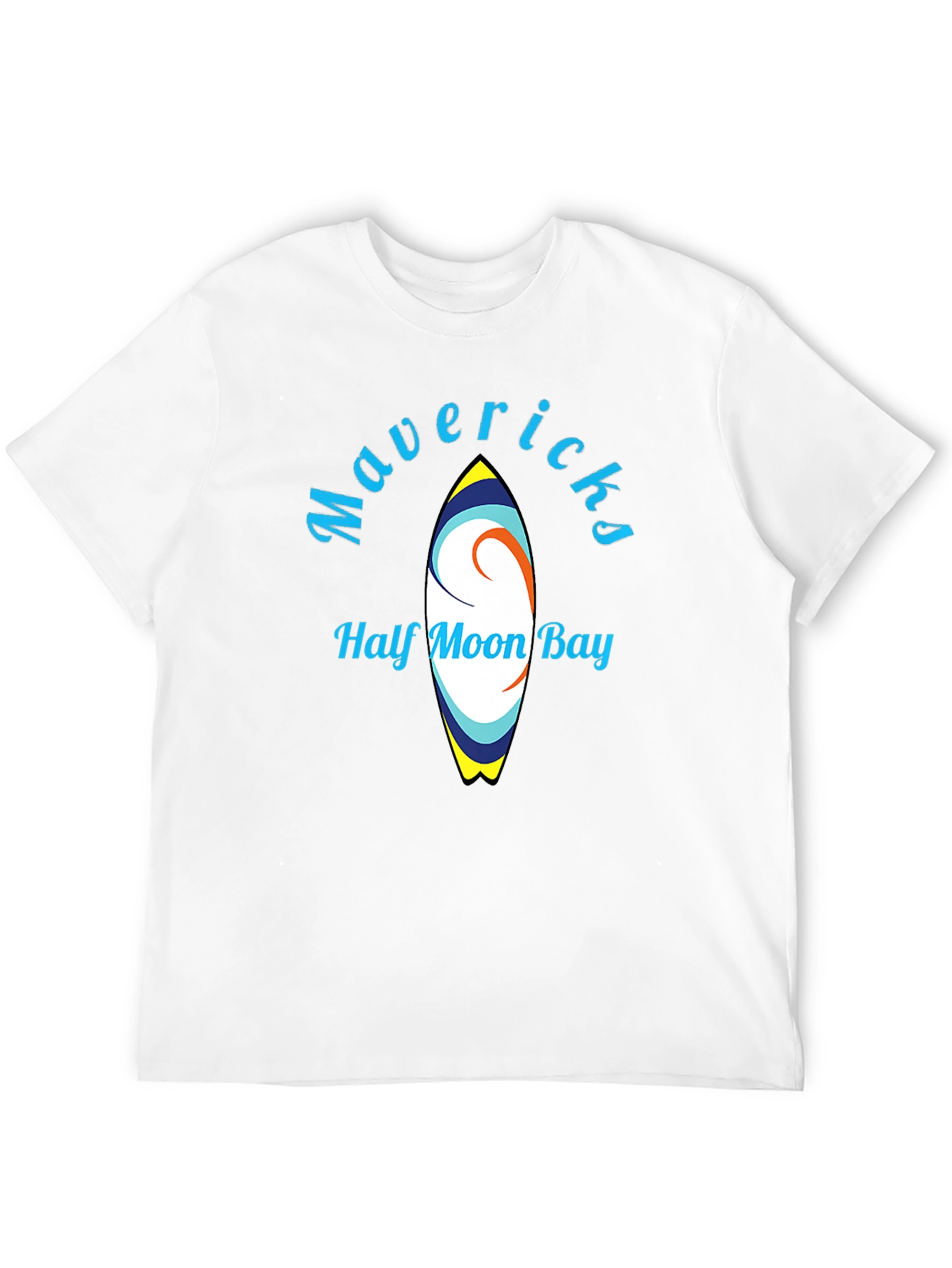 Mavericks Half Moon Bay Surfboard Black T-Shirt