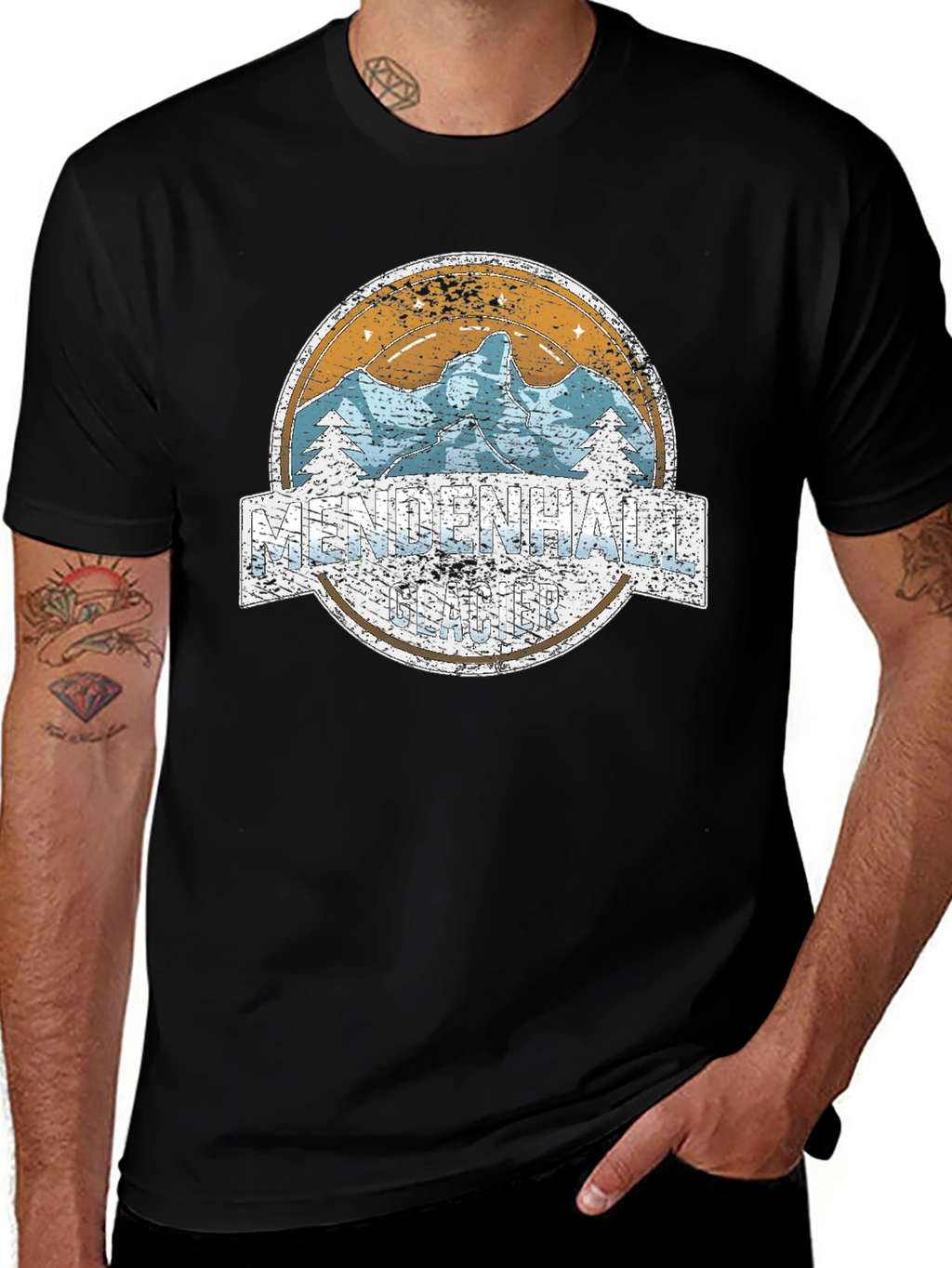 Mendenhall Glacier T-Shirt - Retro Mountain Design