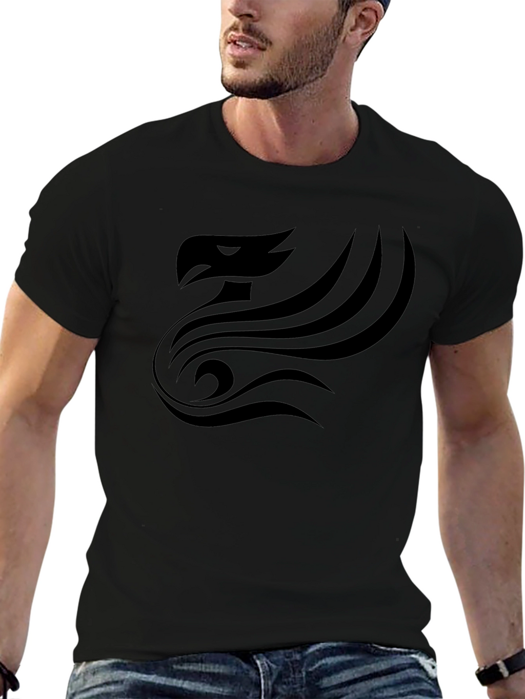 Phoenix Graphic T-Shirt - Bold Black Design