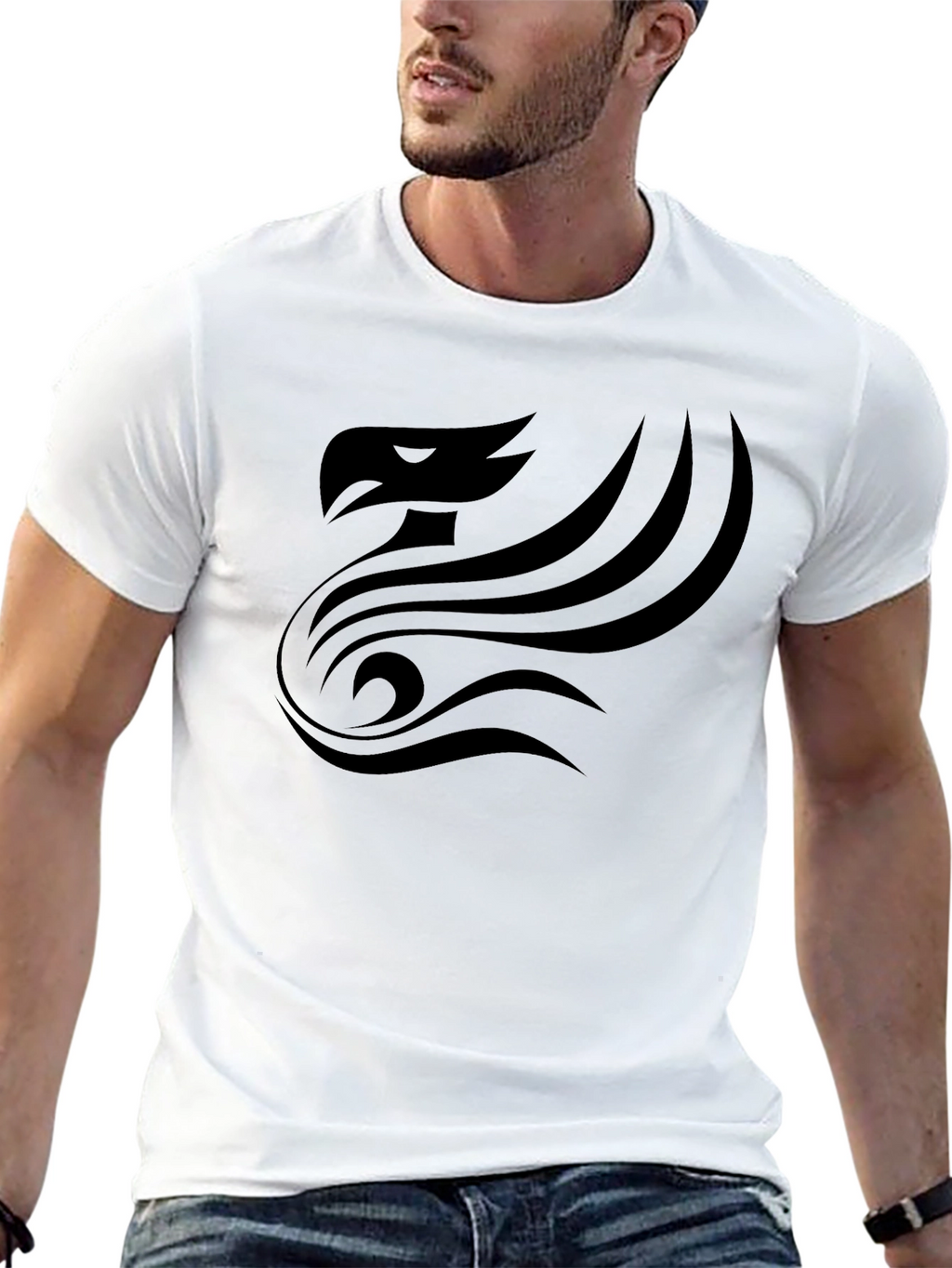 Phoenix Graphic T-Shirt - Bold Black Design