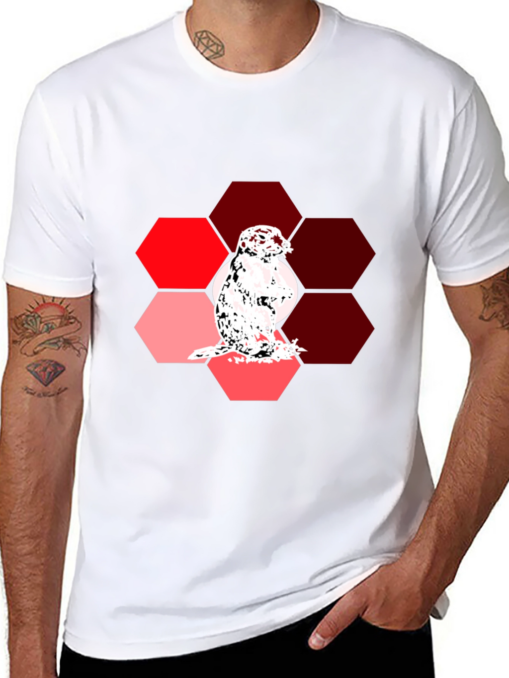 Gopher Hexagon Graphic Tee - Unique Design
