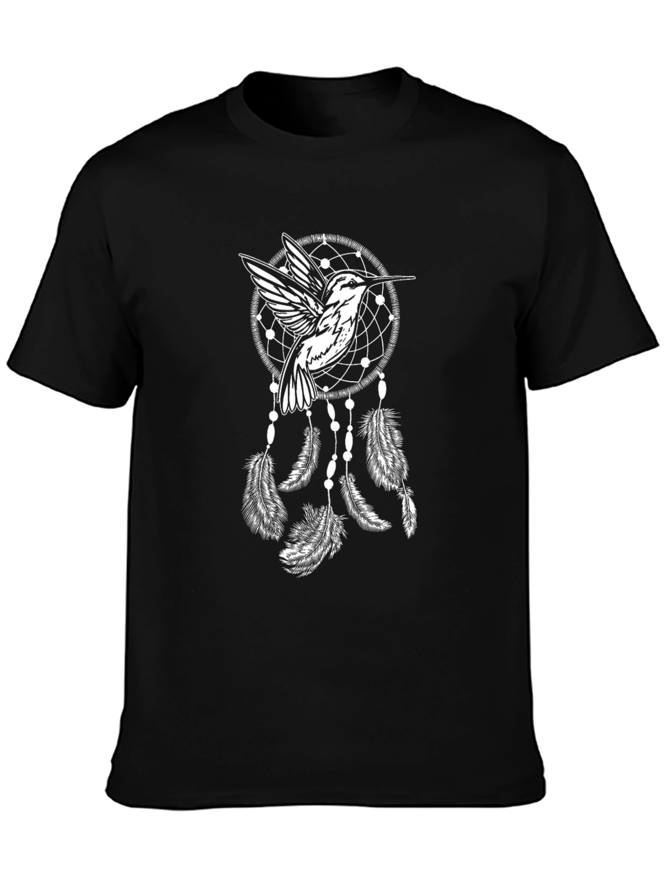 Hummingbird Dreamcatcher Black T-Shirt