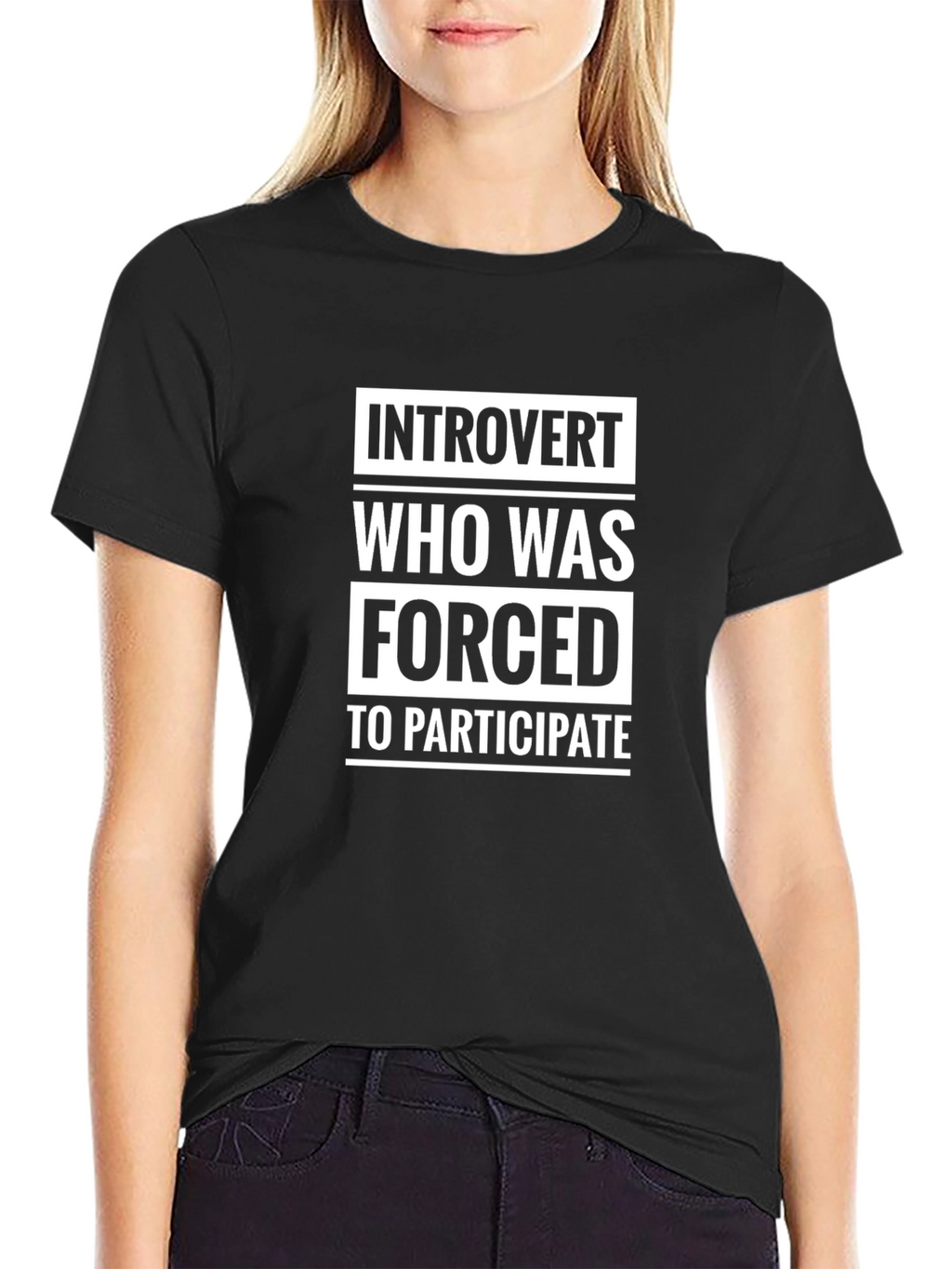 Introvert Forced to Participate Black T-Shirt