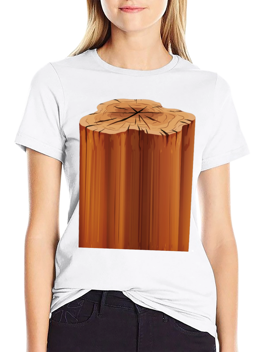 Tree Stump Graphic Black T-Shirt