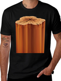 Tree Stump Graphic Black T-Shirt