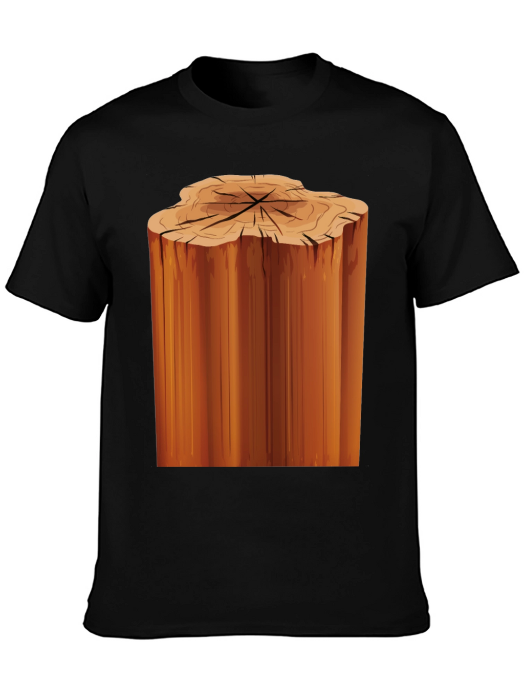 Tree Stump Graphic Black T-Shirt