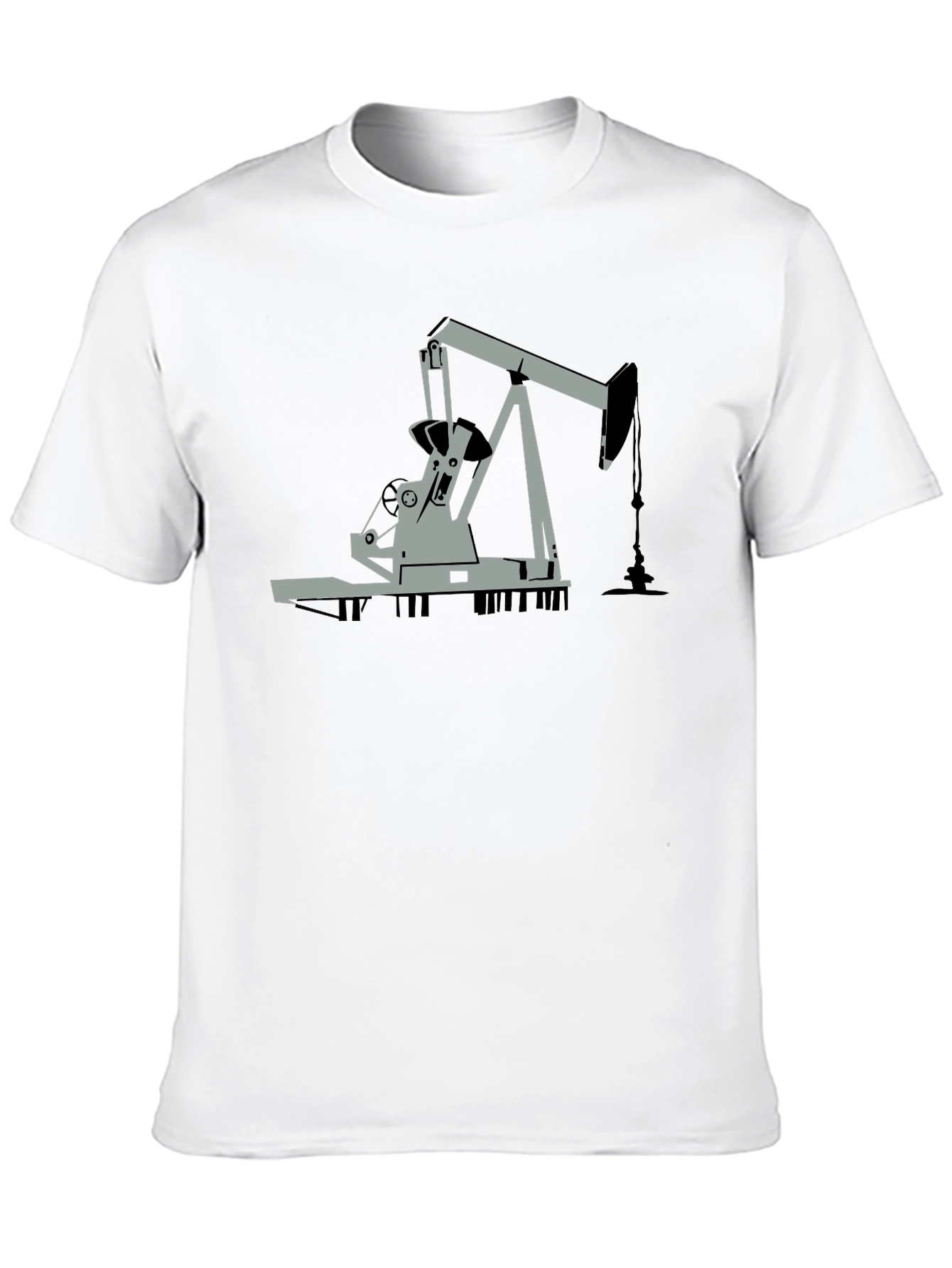 Oil Rig Graphic Tee - Black Cotton Blend