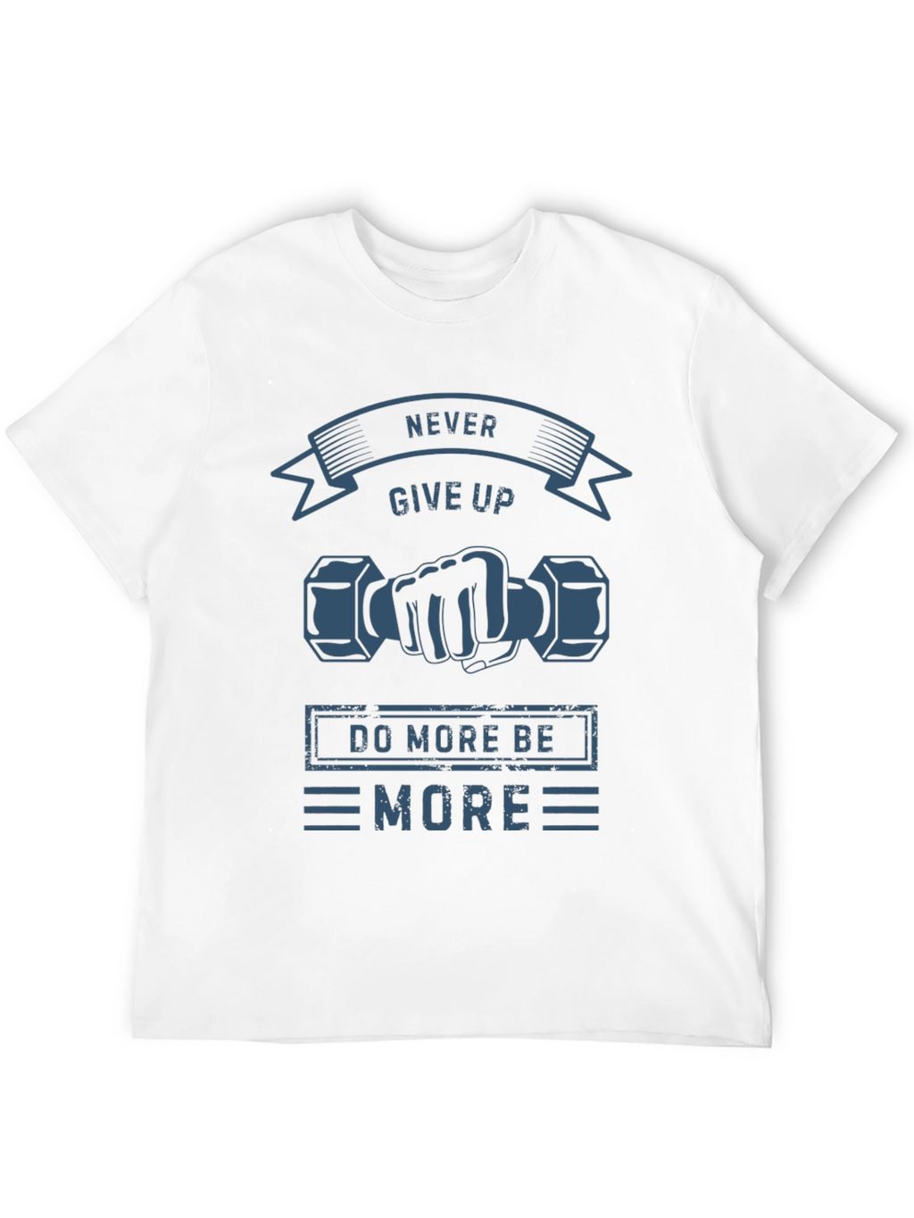 Never Give Up Black Graphic T-Shirt