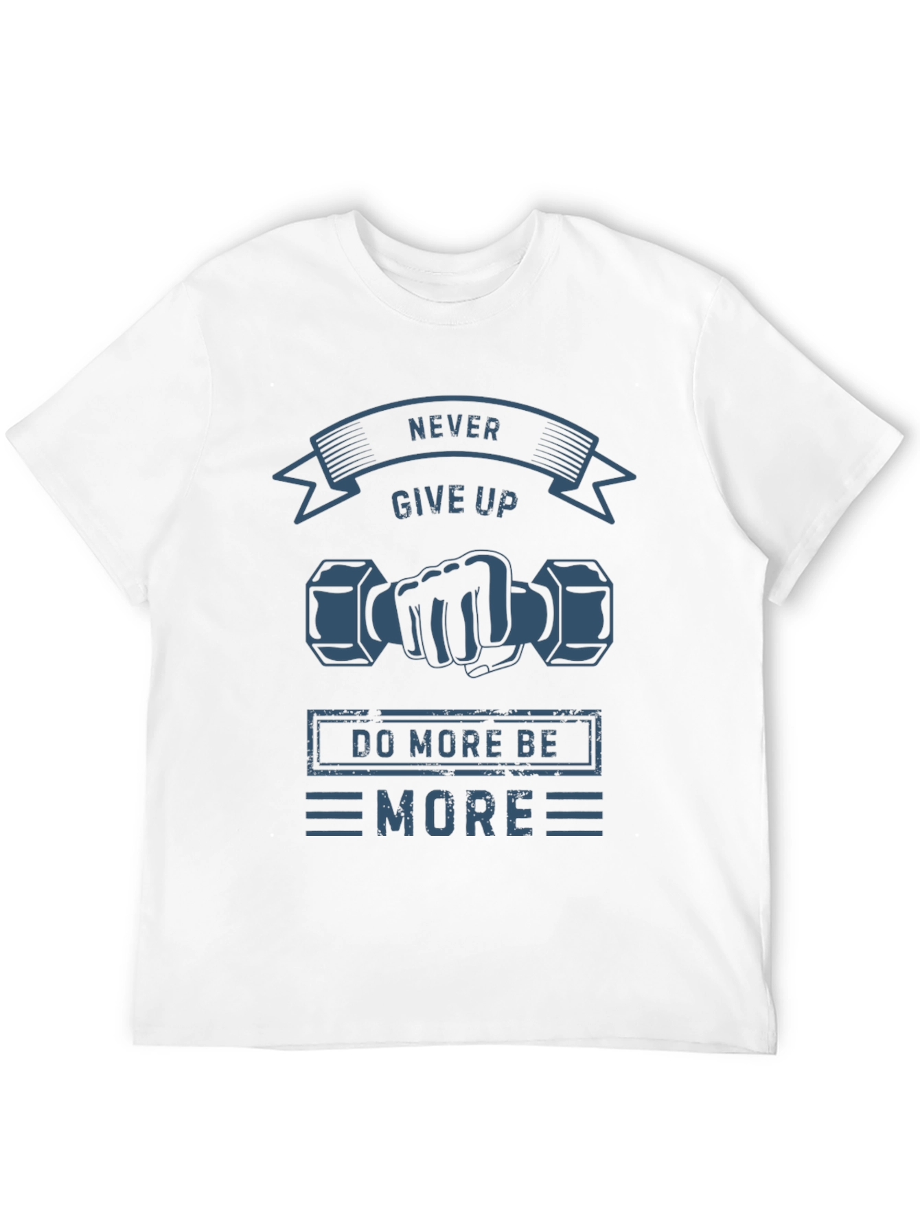 Never Give Up Black Graphic T-Shirt