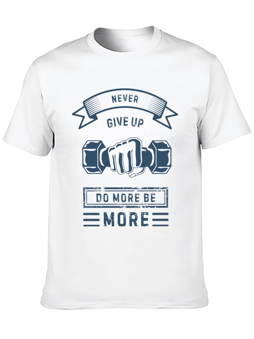 Never Give Up Black Graphic T-Shirt