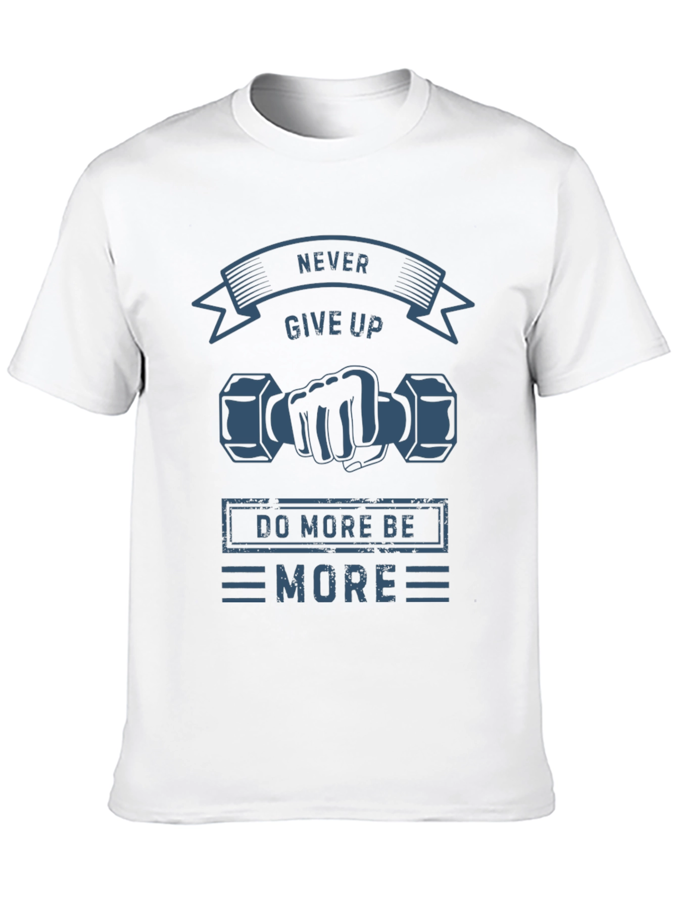 Never Give Up Black Graphic T-Shirt