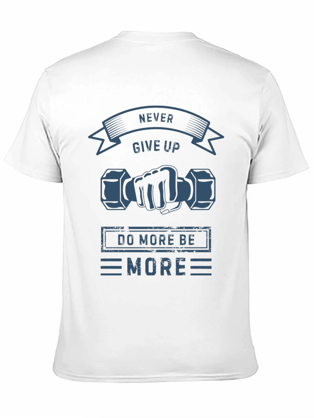 Never Give Up Black Graphic T-Shirt