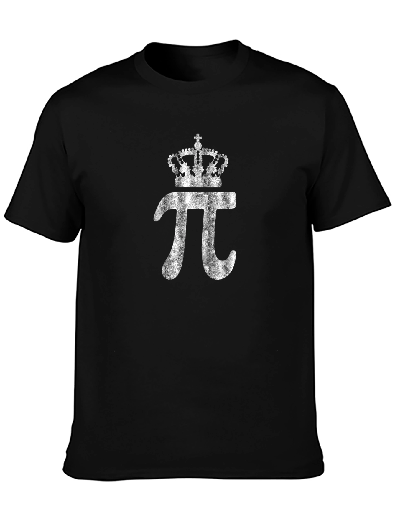 Pi Symbol Crown Graphic Mens Black T-Shirt