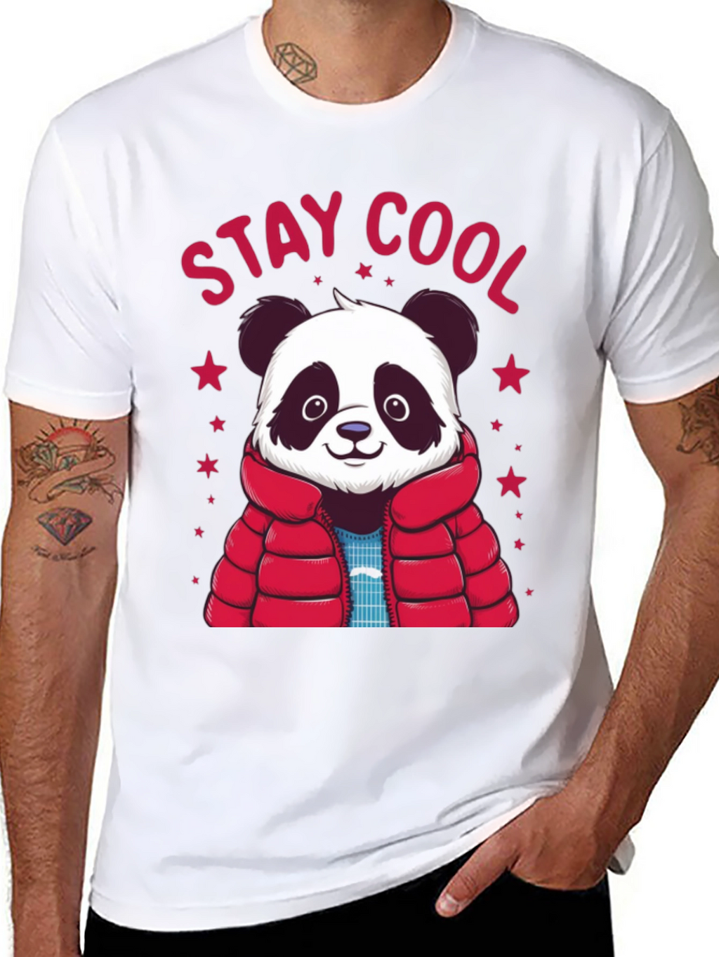 Stay Cool Panda Graphic Tee - Black