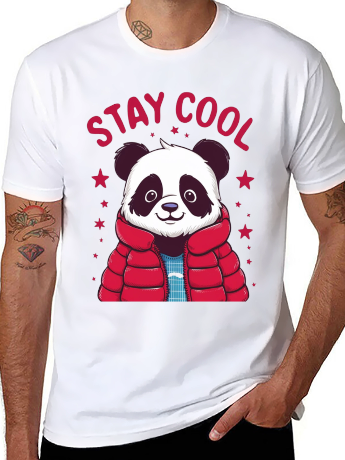 Stay Cool Panda Graphic Tee - Black
