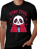 Stay Cool Panda Graphic Tee - Black
