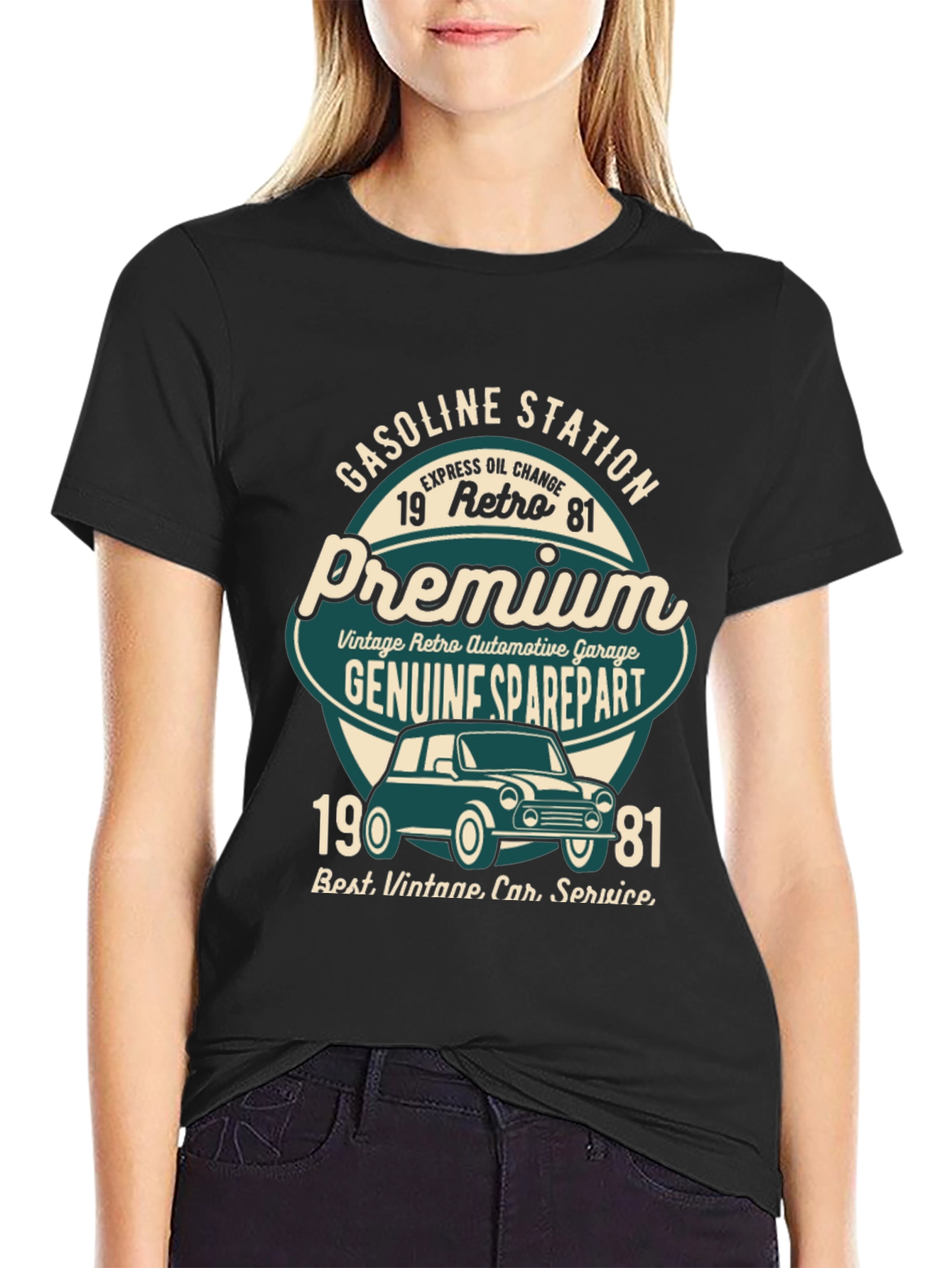 Vintage Style Gasoline Station Premium Graphic Tee