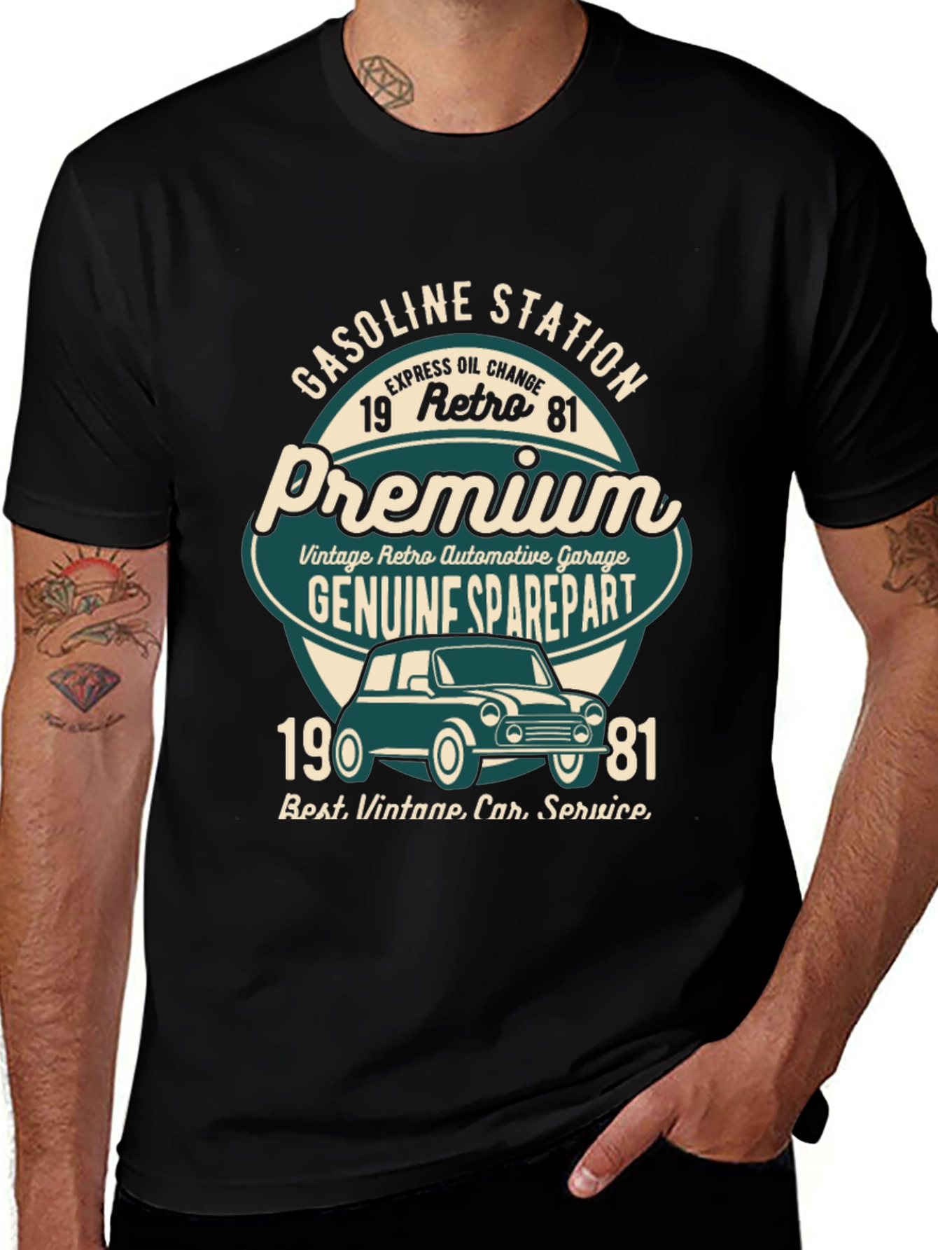 Vintage Style Gasoline Station Premium Graphic Tee