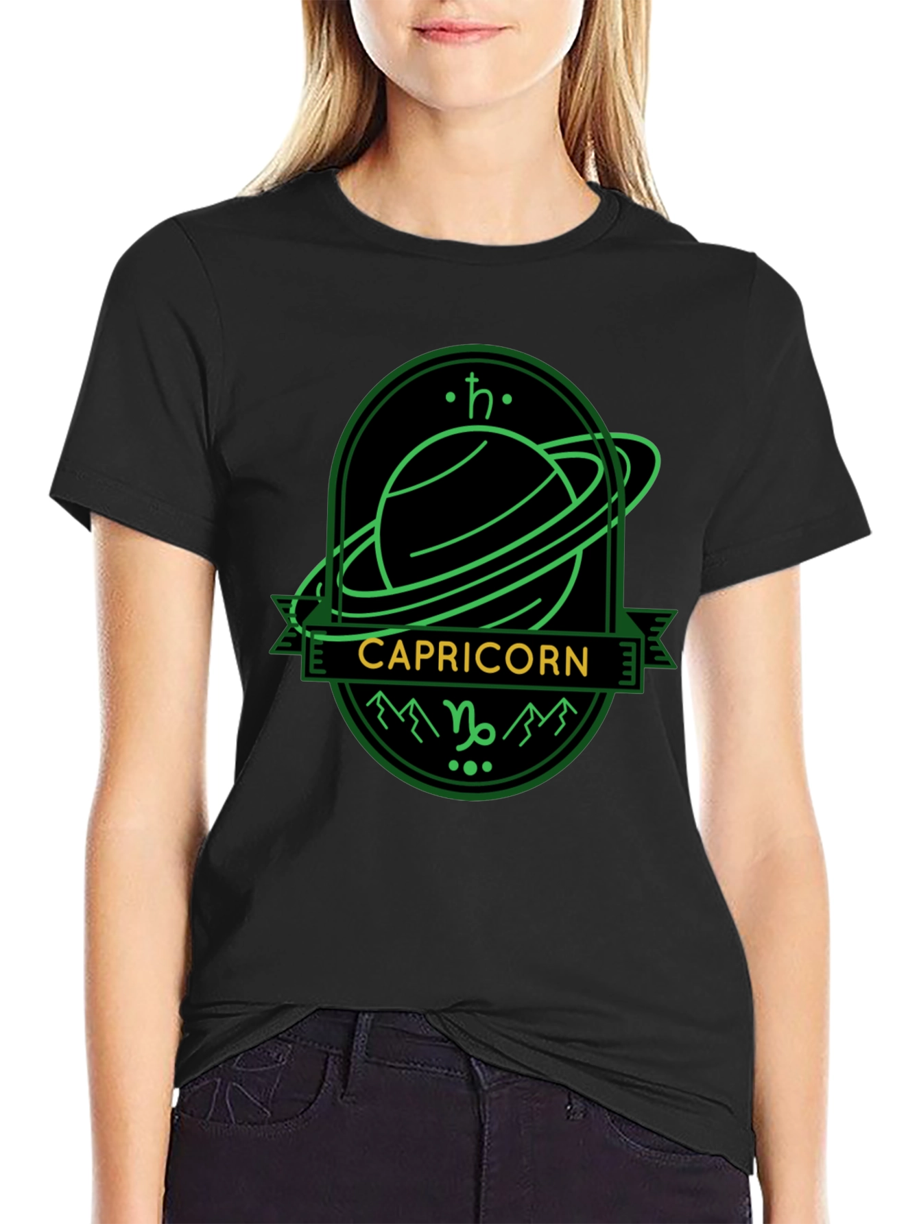Capricorn Zodiac Sign T-Shirt - Green Graphic Tee