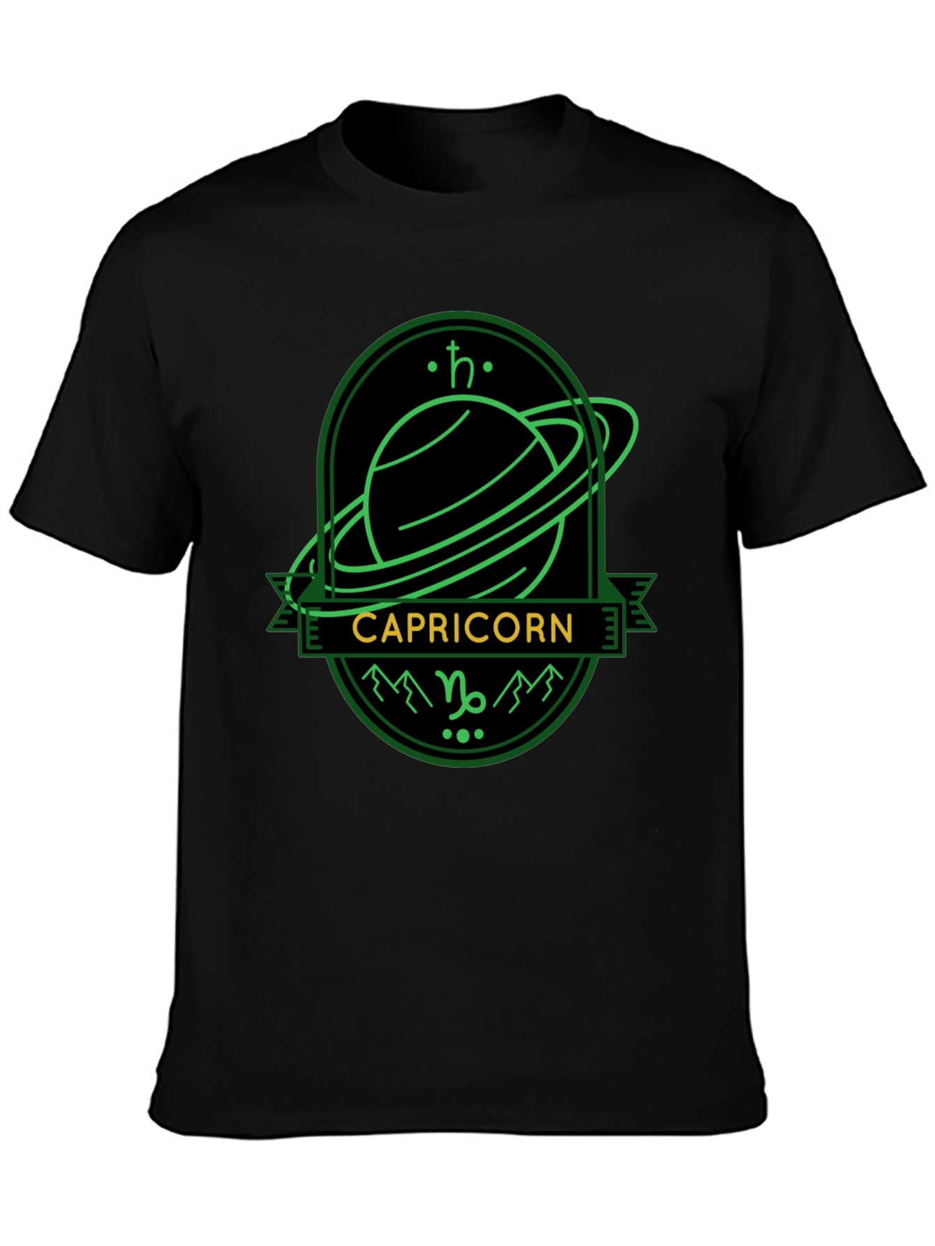 Capricorn Zodiac Sign T-Shirt - Green Graphic Tee
